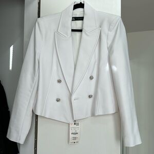 NWT Zara cropped double breasted blazer